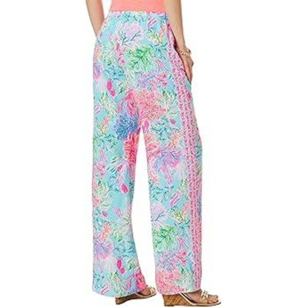 Lilly Pulitzer Bal Harbour Palazzo Pants Celestial Blue Cay to My Heart 011783 L - Picture 2 of 11